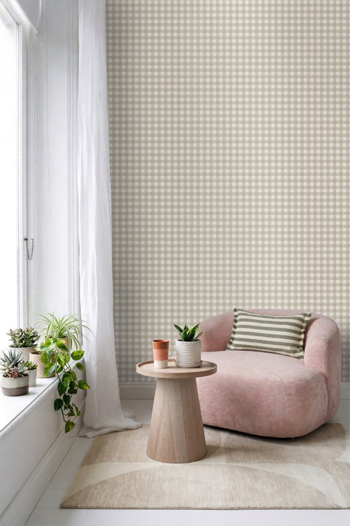 ESTAhome behang geblokt motief grijs - 50 x 900 cm - 131300