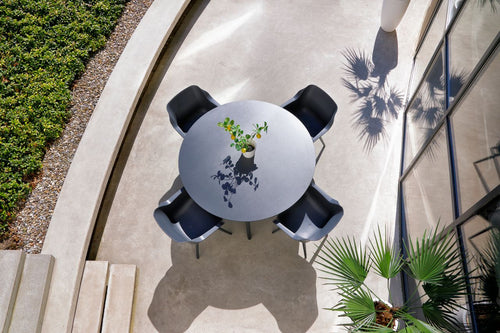 Hartman Dining Tuinset Sophie - Antraciet Kunststof - Ø128x75cm