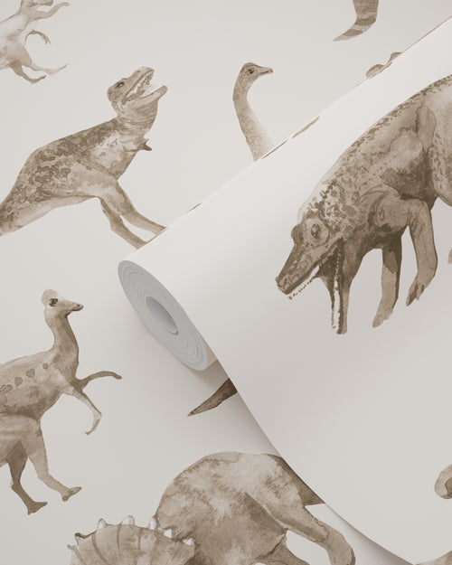 ESTAhome behang dinosaurussen beige - 50 x 900 cm - 131204