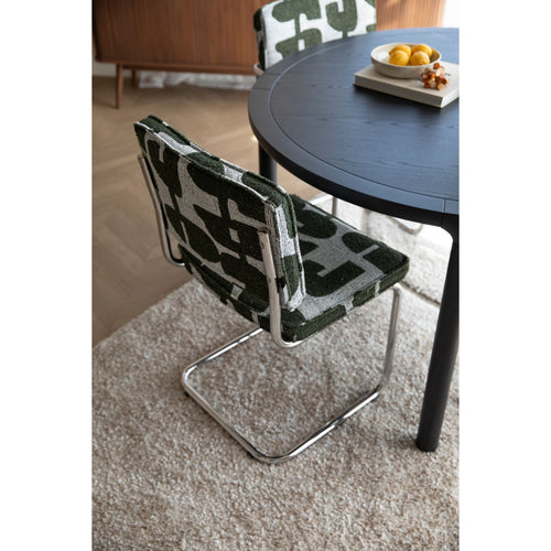 Zuiver Ridge Deco Symbols Eetkamerstoelen Groen - Set van 2