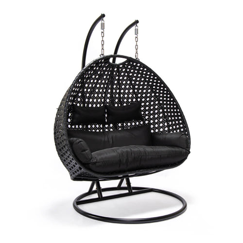 Home Deluxe Polyrotan Hangstoel TWIN Zwart Met Regenhoes - vtwonen shop