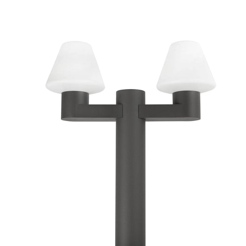 Faro Structure - 2 Lichts Buitenlamp Paal Donkergrijs - Alleen Sokkel IP44, E27