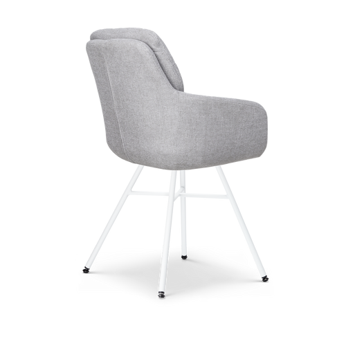 Nolon Noa-Mia Eetkamerstoelen Set van 2 - Grijs - Witte Poten