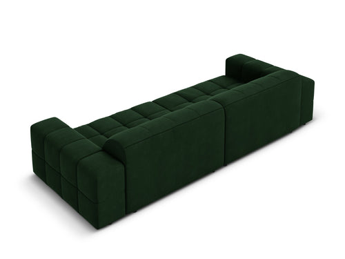 Cosmopolitan Design Bank Chicago 4-zits, flueel flessengroen - 102x252x78cm