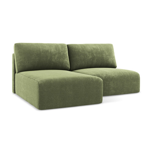 LaMiaSofa hoekbank links Ostia - chenille stof - groente - 210x149x79