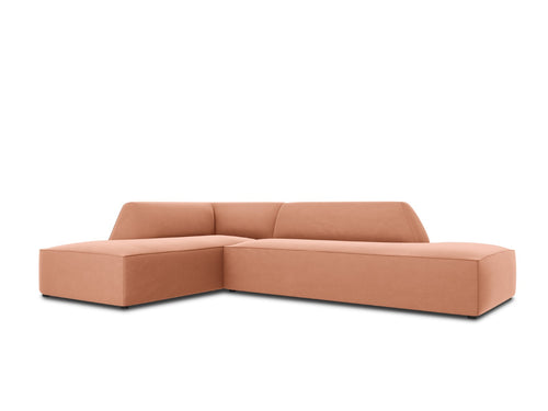 Micadoni linker hoekbank Ruby 4-zits, flueel, roze - 180x273x69cm