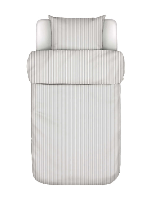 Marc O'Polo Classic fine stripe dekbedovertrek - Eenpersoons – 140x200/220 cm - Antraciet