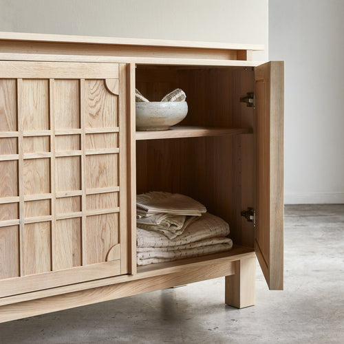 Tikamoon Massief eikenhouten buffet 120 cm - Naturel