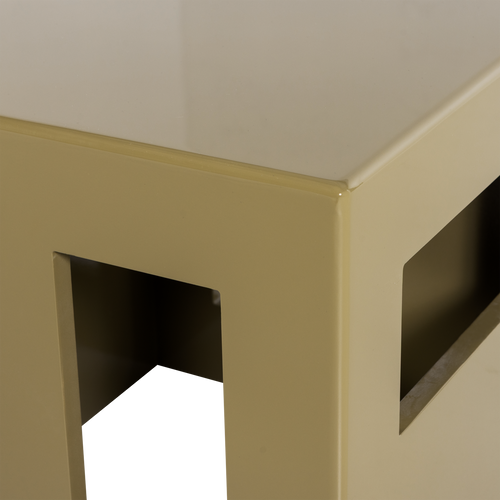 vtwonen bijzettafel vierkant Modern - MDF/Hout - Hoogglans Honinggeel - 40x40x40