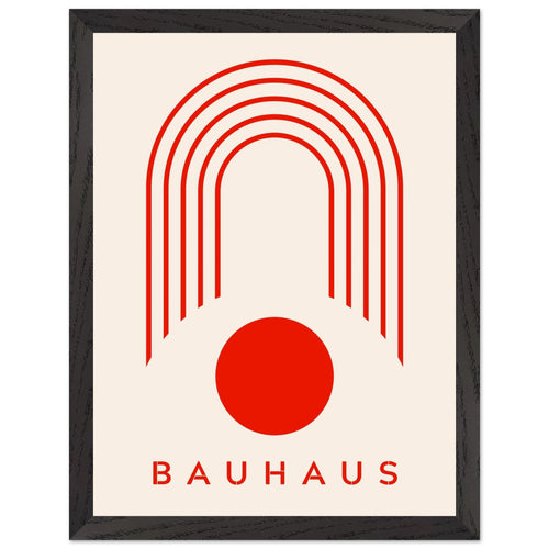 Artfulprints Poster met Lijst Bauhaus - Red arches   - 30x40 cm - Rood