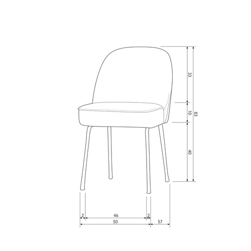 WOOOD eetkamerstoelen Vogue - Leer - Zwart - Set van 6