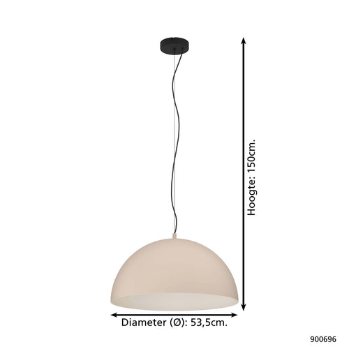 EGLO hanglamp Gaetano 1 - e27 - ø 53,5 cm - zand/crème