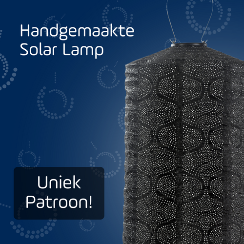 Lumiz solar lampion - tigres cylinder - 18 cm - zwart - vtwonen shop