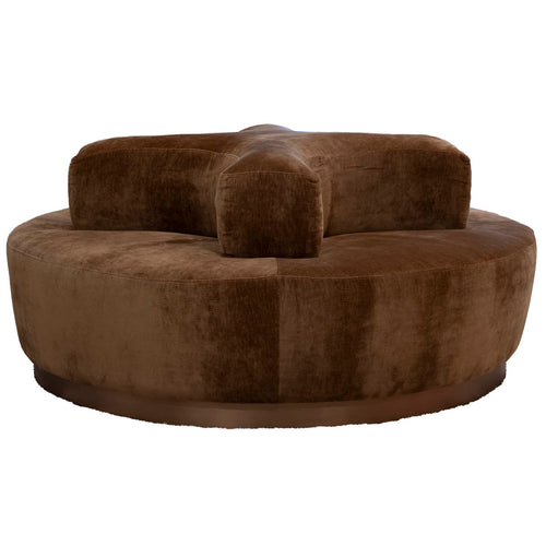 DÉJA Living Ronde Bank Cairo - Bruin Stof - 4-zits - 160x160x73cm