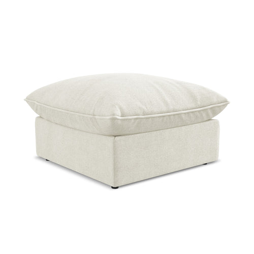 LaMiaSofa Poef Ravenna - textuurstof - beige - 75x75x45