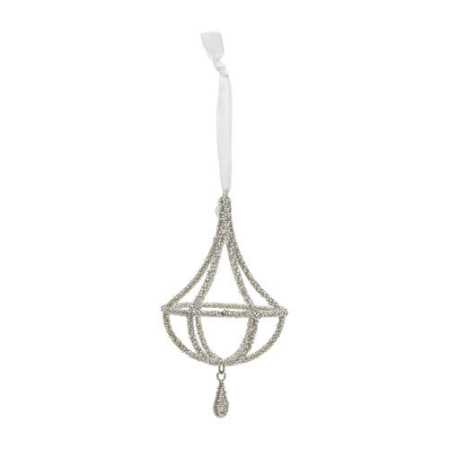 Rivièra Maison Shimmering Chandelier Ornament S - Glas, IJzer - Zilver - vtwonen shop