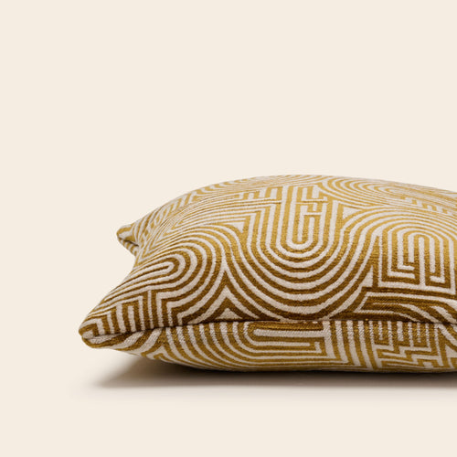 Madura Kussenovertrek Klark ecru en mosterd 40x40 cm