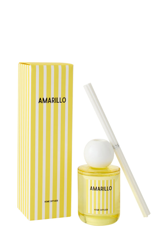 J-Line geurstokjes Amarillo - Citrus Sense - glas - geel - large
