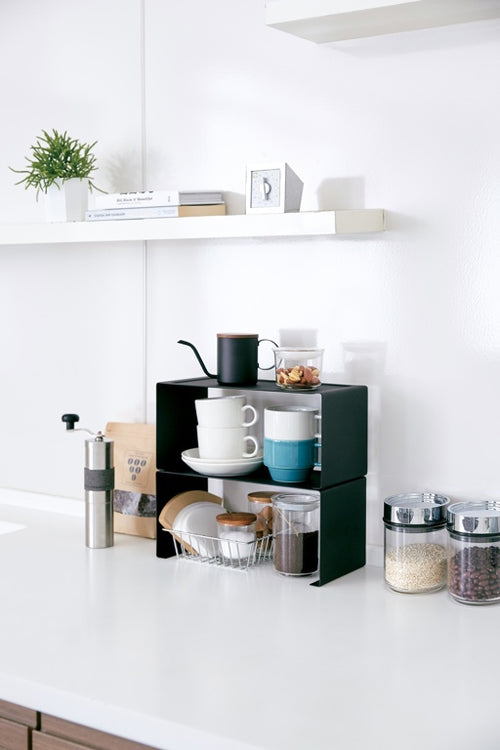 Yamazaki Smal Stapelbaar Keukenrekje - Tower - Zwart - vtwonen shop