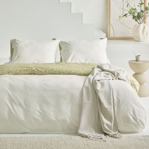Walra - Dekbedovertrek Blooming Grace - 200x220 cm - Groen / Wit