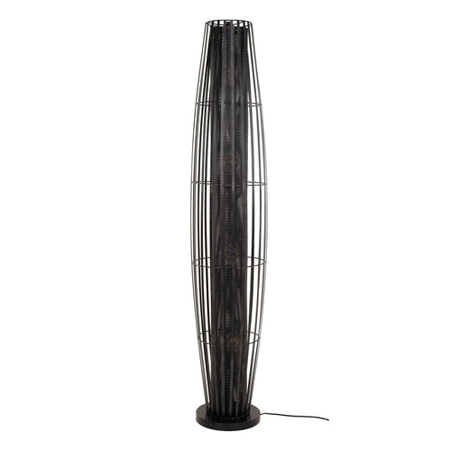 Giga Meubel Vloerlamp Cylinder Mesh - Zwart Metaal - 4-Lichts - 29x29x150cm - vtwonen shop