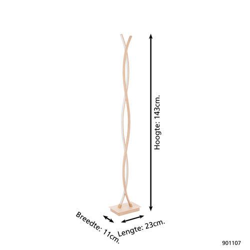 EGLO vloerlamp Lasana 4 - led - 143 cm - lichtbruin/wit - vtwonen shop