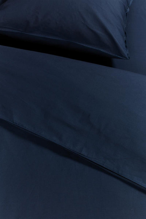 Ambiante Cotton Uni dekbedovertrek - Effen - Eenpersoons - 140x200/220 - Donker Blauw - vtwonen shop