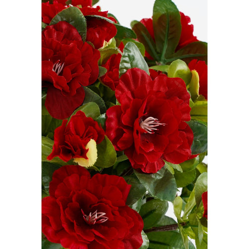Mica Decorations Azalea Kunstplant in Bloempot Stan - H31 x Ø26 cm - Rood