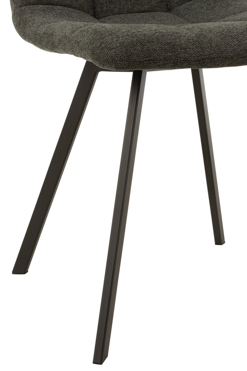 J-Line stoel Babette - textiel/metaal - donkergrijs - 2 stuks