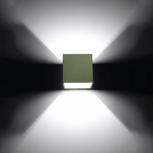 Sollux Lighting Wandlamp QUAD 1 olijfgroen - 10x12x10cm