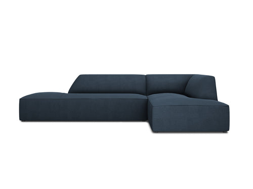 Micadoni - Rechter hoekbank "Ruby" 4 zitplaatsen, structurele stof, marineblauw - 180x273x69cm