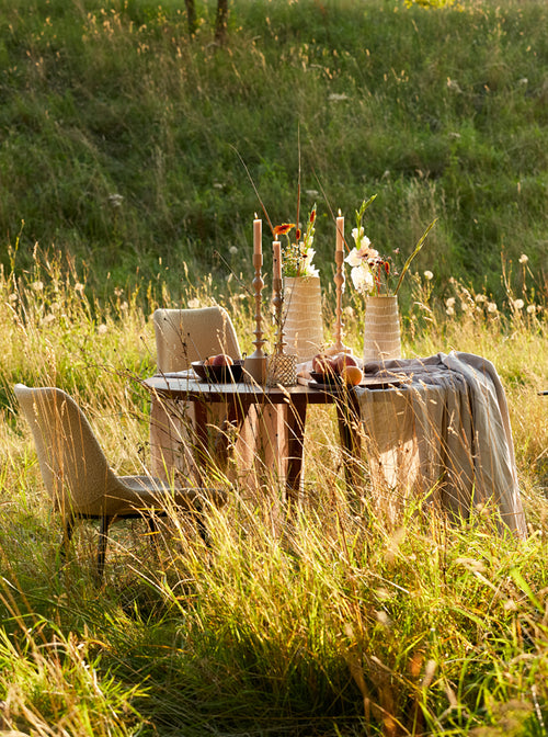 Light & Living eettafel QUENZA - Ø140x76cm - bruin