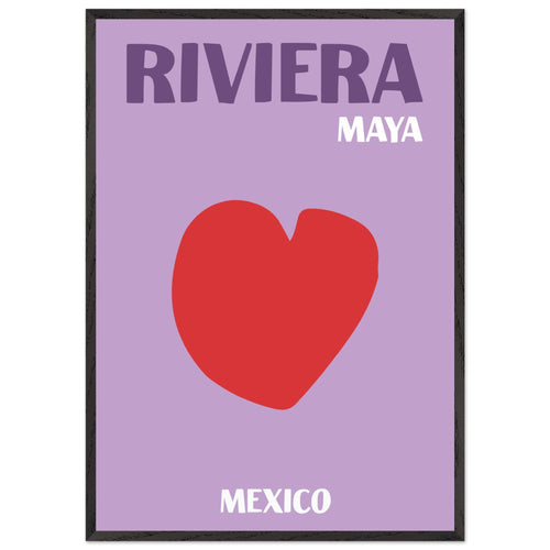 Artfulprints Poster met Lijst Mexico - Riviera Maya   - 70x100 cm - Paars