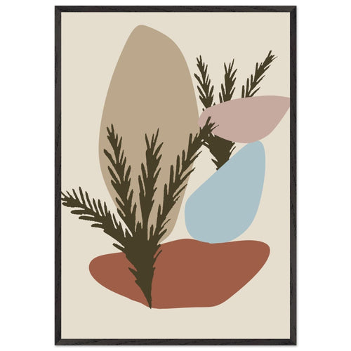 Artfulprints Poster met Lijst Boho – Earthy mix   - 70x100 cm - beige
