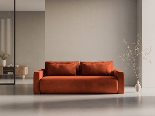 Cosmopolitan Design Slaapbank met opbergdoos Belfast 3-zits, flueel kastanjebruin - 105x238x84cm