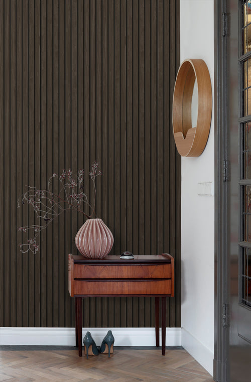 ESTAhome behang houten wandpanelen 3d donkerbruin - 53 cm x 10.05 m - 139610 - vtwonen shop
