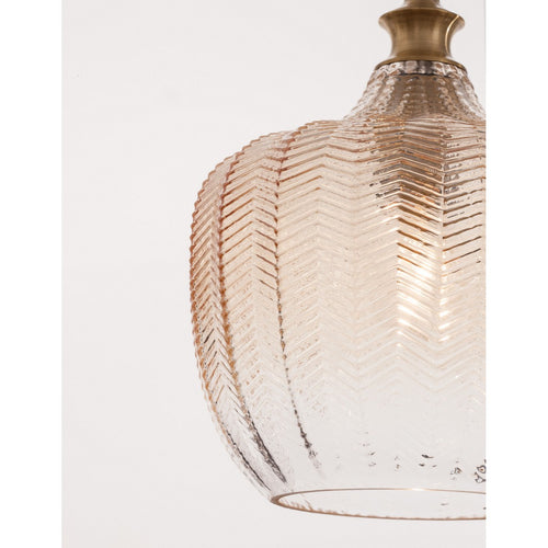 Merano Frisco Koepel Hanglamp Plafondlamp Messing Metaal Champagne Glas LED E27