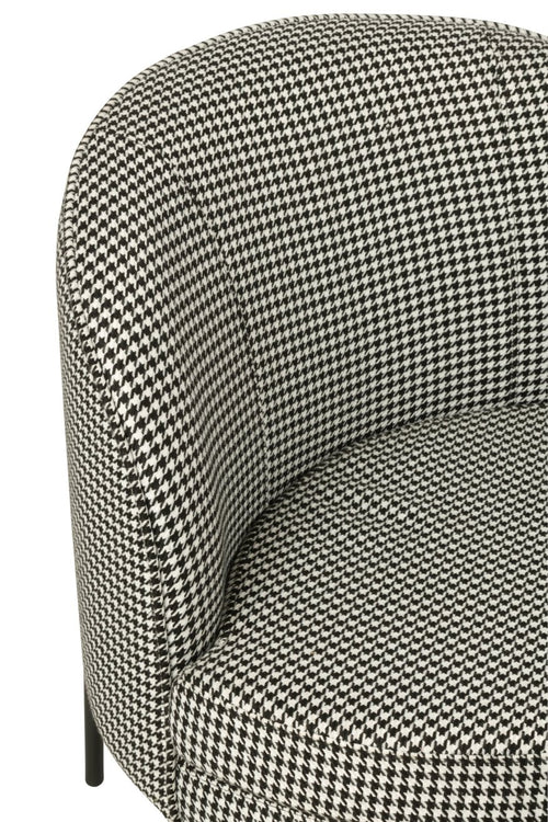 J-Line zetel Pied-De-Poule - ijzer - zwart/wit