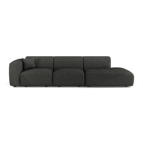 Sia Home - Rechte bank MYRA - Bouclette stof - Donker antraciet - 310cm - vtwonen shop