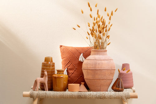 J-Line vaas Kruik Kaia - keramiek - terracotta - Ø 21 cm