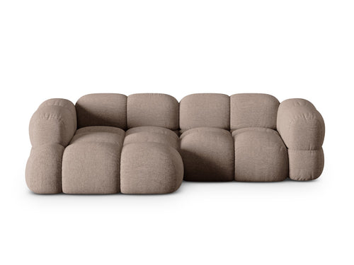 Cosmopolitan Design linker hoekbank Loretto 3-zits, structurele stof cappuccino - 147x250x68cm