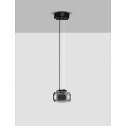 Nova Luce BIOS Slanke hanglamp voor aan het plafond, rookgrijs, matzwart, Triac dimbare LED 9W 628lm 3000K