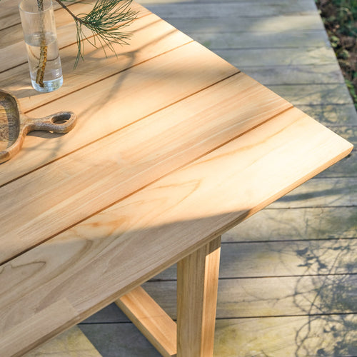 Tikamoon Massief teakhouten tuinset met 6 stoelen - Wit