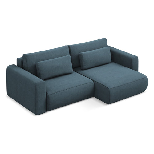 LaMiaSofa hoekbank rechts Perugia - textuurstof - jeans - 240x149x82