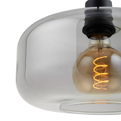 Ligtho | Art deco hanglamp zwart met smoke glas | Velo - vtwonen shop