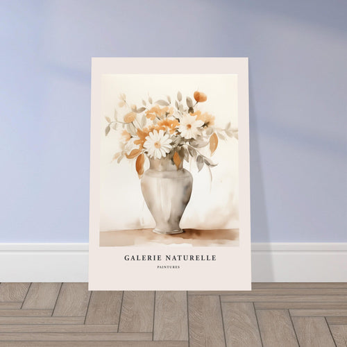 Artfulprints Poster met Lijst Bloemen in vaas 2   - 30x40 cm - Taupe