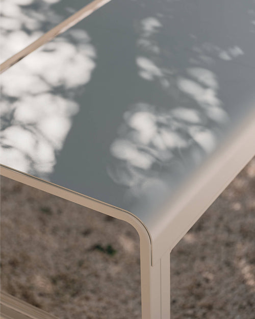noo.ma Oto buitentafel 80 x 80 cm - Forest Green, stalen vierkante tuintafel
