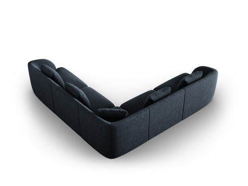 Cosmopolitan Design Symmetrische hoekbank Tulum 5-zits, chenille, koningsblauw - 255x255x70cm