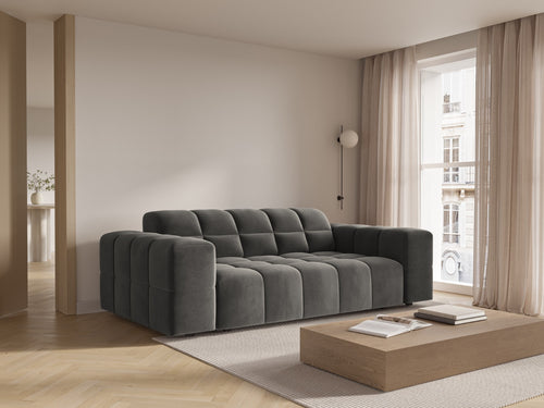 Cosmopolitan Design Bank Chicago 2-zits, flueel lichtgrijs - 102x178x78cm