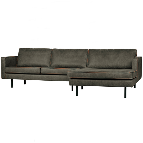 BePureHome chaise longue rechts Rodeo - Eco-leder - Army - 85x300x155 - vtwonen shop